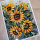Заказать Picture of wool sunflowers. Galina Ansiforova (Veschi s dushoyu). Ярмарка Мастеров. . Pictures Фото №3