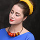 Колье из крупных бусин лэмпворк "Orange Summer", Колье, Москва,  Фото №1