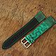 Green watch strap Frog leather watch band Exotic. Watch Straps. ART ELEN. My Livemaster. Фото №4