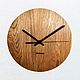 Wall clock made of oak classic, Watch, St. Petersburg,  Фото №1