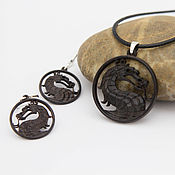 Украшения handmade. Livemaster - original item Set of Dragon earrings and Pendant. Handmade.