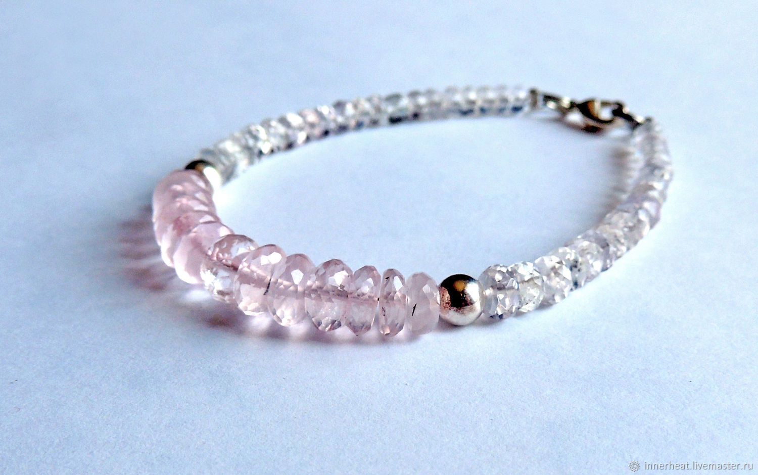 Розовый кварц браслет купить в интернет-магазине Ярмарка Мастеров по цене 6600 ₽ – VA495RU, Браслет из бусин, Тамбов - доставка по России