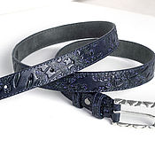 Аксессуары handmade. Livemaster - original item Hand Painted Embossed Belt, Lavender Flower. Handmade.