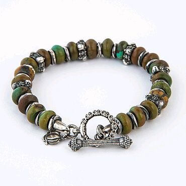 Одежда ручной работы. Ярмарка Мастеров - ручная работа Браслет Сансара с тибетской бирюзой. Handmade.