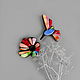 Set of brooches: Hummingbird with flower. Brooch set. Tatiana Salun ( Salun). My Livemaster. Фото №4