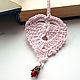 Bookmark for books Knitted heart pink. Gifts for March 8. BarminaStudio (Marina)/Crochet (barmar). My Livemaster. Фото №4
