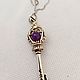 Silver Healing Key with Natural Amethyst. Amulet. ladymillion. Online shopping on My Livemaster.  Фото №2