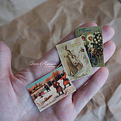 Куклы и игрушки handmade. Livemaster - original item Postcards 10 pcs. New Year RETRO (1:12, 1:6, 1:4). Handmade.