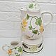 Винтаж: Чайник+мармит серии Geranium от Villeroy&Boch 70-х г 1,5л. Кухонная утварь винтажная. Love&Vintage. Интернет-магазин Ярмарка Мастеров.  Фото №2