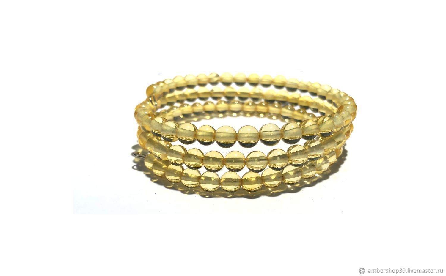 Bracelet made of natural amber f 6mm, Bead bracelet, ,  Фото №1