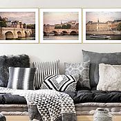 Картины и панно handmade. Livemaster - original item Paris Cityscape Photo paintings for living room interior Triptych. Handmade.