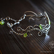 Украшения handmade. Livemaster - original item Sterling silver bracelet with chrysolite - Metal Jewelry Gems Green. Handmade.