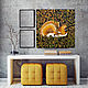 The painting on wood 75x75sm "Sleeping Fox". Pictures. EVAG. My Livemaster. Фото №4