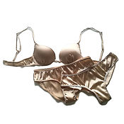 Одежда handmade. Livemaster - original item A set of underwear made of natural silk with two panties Beige. Handmade.