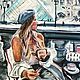 Картина Париж и девушка в кафе. Картины. Anna-volodina. Ярмарка Мастеров.  Фото №4