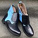 Shoes 'Modern dark blue/light blue' black sole. Boots. Hitarov (Hitarov). My Livemaster. Фото №5