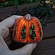 Order Brooch 'Pumpkin'. Handmade gifts (fantasy-flower). Livemaster. . Brooches Фото №3