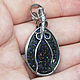 Drop pendant with laboratory blue opals in steel wire. Pendants. Mosaic Opal (mosaicopal). My Livemaster. Фото №5