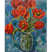 Картины и панно handmade. Livemaster - original item Red tulips. Handmade.