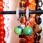 Украшения handmade. Livemaster - original item Earrings with Jade for any image and outfit for a girl as a gift. Handmade.