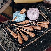Материалы для творчества handmade. Livemaster - original item Set of wooden hooks for knitting 10 PCs. (3-12mm.) KN17. Handmade.