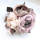 FABRIC FLOWERS. The branch of roses. ' Vintage Trio '. Brooches. fioridellavita. My Livemaster. Фото №4