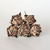 Материалы для творчества handmade. Livemaster - original item Paper flowers for scrapbooking ranunculus coffee with milk, 1 pc.. Handmade.