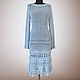 Silk crochet dress Gala. Handmade shining blue natural silk dress, Dresses, Odessa,  Фото №1