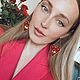 Красные серьги сердца I SEE. Серьги бантики с жемчугом. Серьги классические. STATEMENTS JEWELRY Only_you_byElena. Ярмарка Мастеров.  Фото №11
