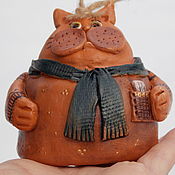 Сувениры и подарки handmade. Livemaster - original item Bells: A cat with a scarf. Handmade.