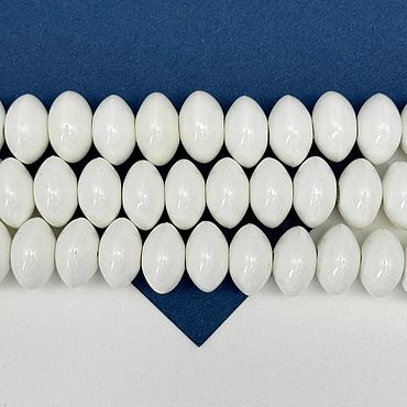 Материалы для творчества ручной работы. Ярмарка Мастеров - ручная работа Бусина керамика,12х7мм, белый, штука, П044. Handmade.