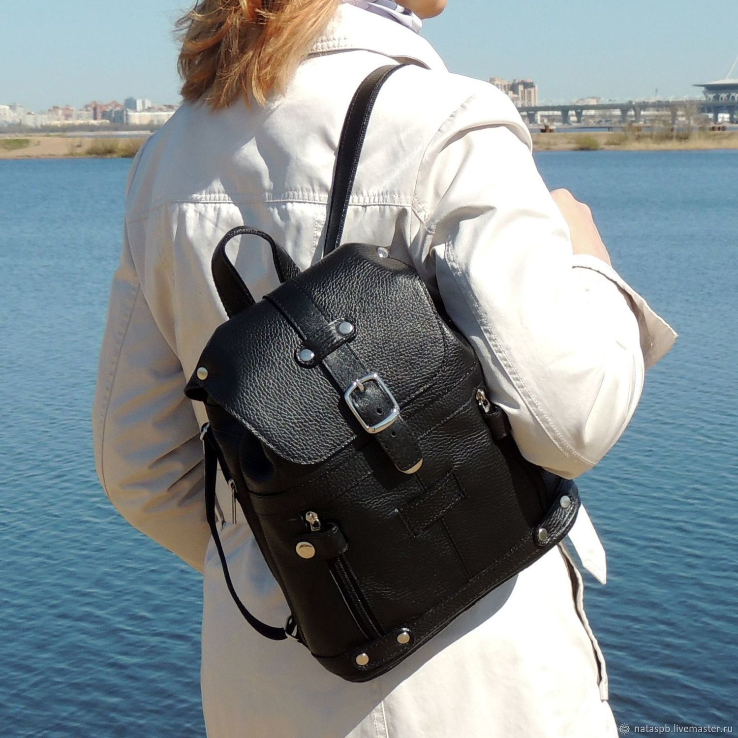 Small leather women's backpack black Rimma Mod R13m-111 – купить на ...