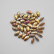 Материалы для творчества handmade. Livemaster - original item Mobyduo beads 3x8 mm. Czech Republic. Ancient gold, 3 gr.. Handmade.