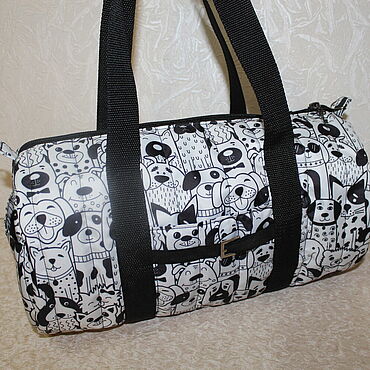 Сумки ручной работы. Ярмарка Мастеров - ручная работа Женская спортивная сумка с собаками Стеганая сумка. Handmade.