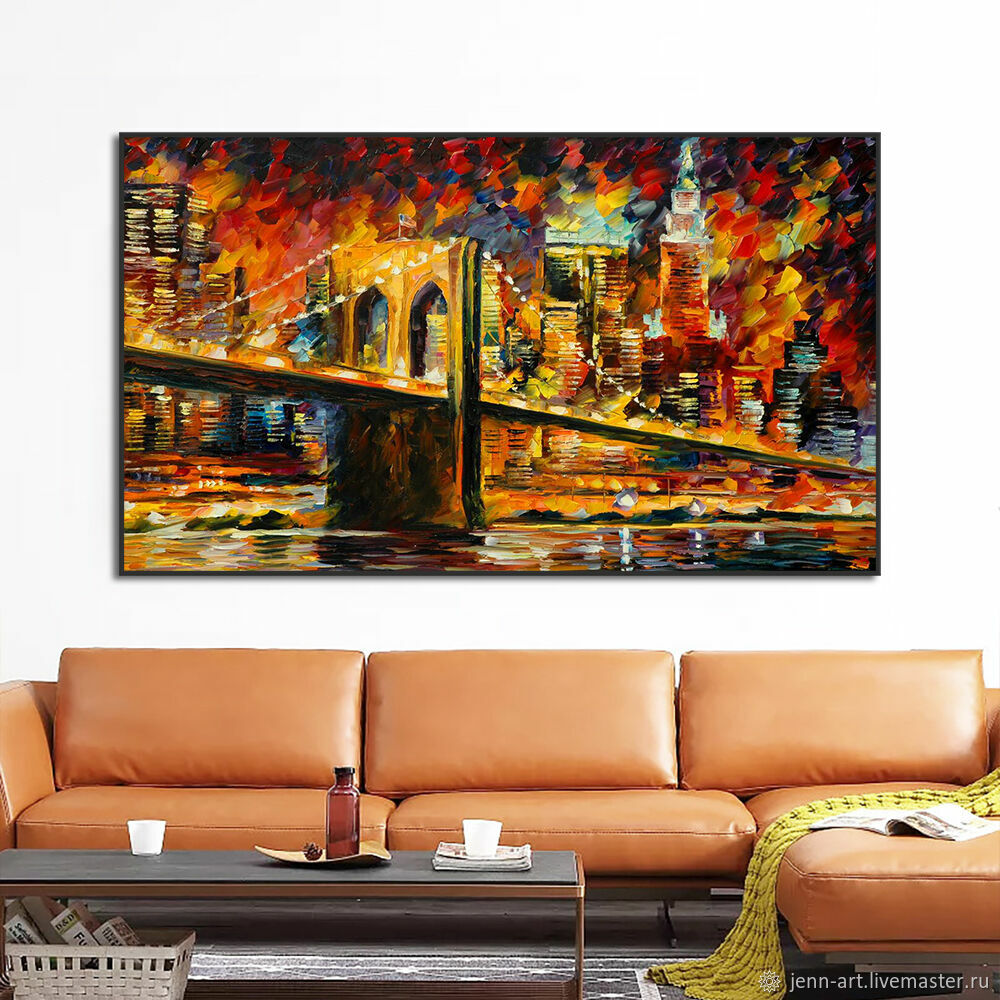 Картины в интерьере гостиной над диваном фото