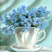 Картины и панно handmade. Livemaster - original item Pictures: Forget-me-nots. Print from the author`s work. Handmade.