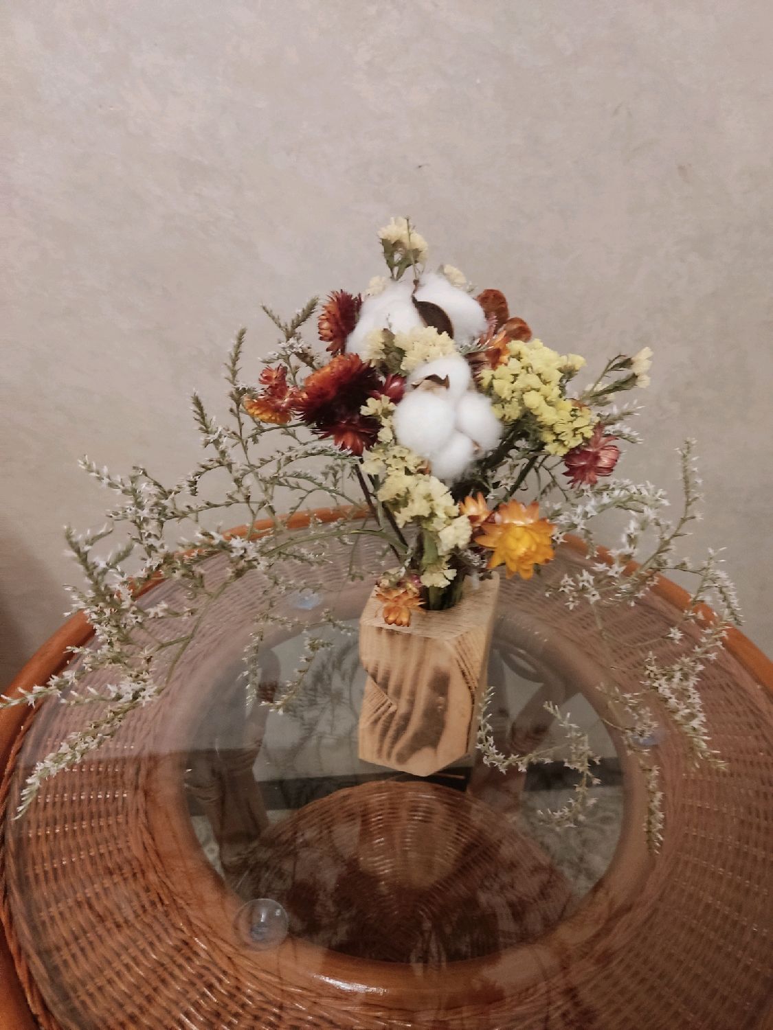 Букет из сухоцветов 4 с деревянной подставкой в интернет-магазине ...