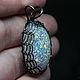 Dragon Egg. Pendant with lab opal. White opals in glass. Pendants. Mosaic Opal (mosaicopal). My Livemaster. Фото №5