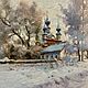 «Зима с голубыми куполами». Картины. Легкая кисть Наташи Головиной. Интернет-магазин Ярмарка Мастеров.  Фото №2