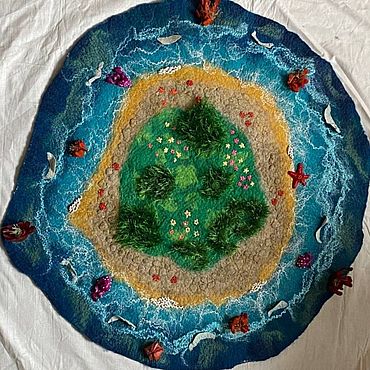 Игровой валяный коврик Море. . Куклы и игрушки ручной работы - Ярмарка Мастеров Куклы и игрушки ручной работы. Ярмарка Мастеров - ручная работа Игровой валяный коврик Море. Handmade.