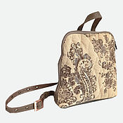 Сумки и аксессуары handmade. Livemaster - original item Backpacks: JUNO women`s beige made of genuine leather and art.suede. Handmade.
