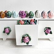 Для дома и интерьера handmade. Livemaster - original item Ceramic handles furniture Hyacinths. Handmade.