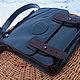 Bag made from dark brown glossy ( over time, the gloss is gradually disappearing) and the thick matte leather with clasps.
