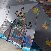 Аксессуары handmade. Livemaster - original item Folding umbrella machine with painting St. Isaac`s Cathedral. Handmade.