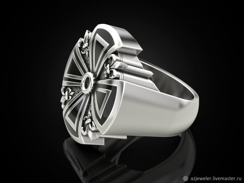 Кольцо крест с геральдическими лилиями (артикул 63) в интернет-магазине ...