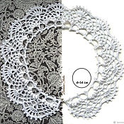 Набор белых и серебристых снежинок крючком 10 штук 6,5 см