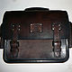 Briefcase with side pockets antique. Brief case. YanKorS leather. Online shopping on My Livemaster.  Фото №2
