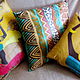 set of cushions Africa,43h43 cm,painting on satin
