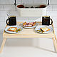 Столик деревянный для завтрака. Столик с ножками, Подставки для бутылок и бокалов, Томск,  Фото №1