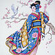 Embroidered picture "Japanese woman", Pictures, Novosibirsk,  Фото №1